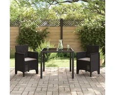 Sodo Kėdė su pagalve 2 pcs Ruda 53 x 49 x 85 cm Polipropilenas