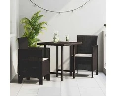 Sodo Kėdė su pagalve 2 pcs Ruda 53 x 49 x 85 cm Polipropilenas