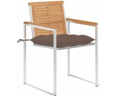 Sodo kėdės su pagalvėlėmis, 6vnt., tikmedžio medienos masyvas