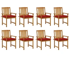 Sodo kėdės su pagalvėlėmis, 8vnt., akacijos medienos masyvas