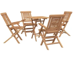 Lauko baldų komplektas Sodo komplektas 5 vnt. Ruda Kietas teakwood