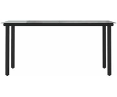 Lauko baldų komplektas Sodo komplektas, 5 dalių, pilkas, poliratanas ir stiklas