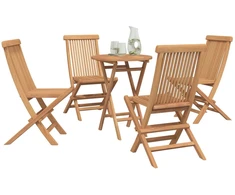 Lauko baldų komplektas Sodo komplektas 5 vnt. Ruda Kietas teakwood