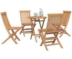 Lauko baldų komplektas Sodo komplektas 5 vnt. Ruda Kietas teakwood