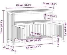 Sodo konsolinis stalas Šviesus akacijų 110 x 35 x 75 cm