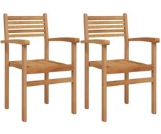 Kėdė 2 pcs Ruda 56 x 55 x 90.5 cm Kieto teka medžio