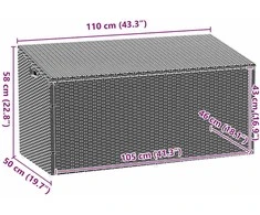 Sodo daiktadėžė, pilka, 110x50x58cm, polirotangas