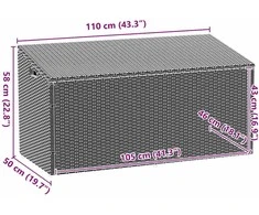 Sodo laikymo dėžutė Ruda 110x50x58 cm polietileno rotango