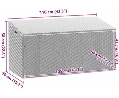 sodo laikymo dėžutė šviesiai pilka 110x50x58 cm poliratanas