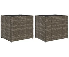 Sodo loveliai, 2vnt., pilkos spalvos, 36x30x32cm, poliratanas