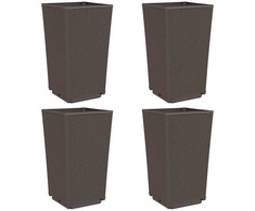 Sodo loveliai, 4vnt., rudos spalvos, 32,5x32,5x57cm, PP