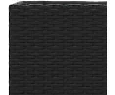 Sodo loveliai su vazonais, 2vnt., juodi, 105x30x32cm, ratanas