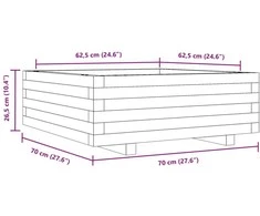 Sodo lovelis, 70x70x26,5cm, douglas eglės medienos masyvas