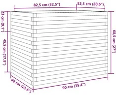 Sodo lovelis, 90x60x68,5cm, pušies medienos masyvas