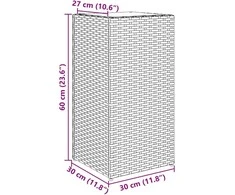 Sodo lovelis, pilkos spalvos, 30x30x60cm, poliratanas