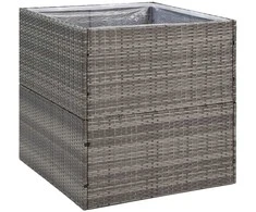 Sodo lovelis, pilkos spalvos, 80x80x80cm, poliratanas