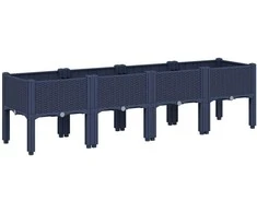 Sodo lovelis su kojomis, pilkos spalvos, 160x40x42cm, PP