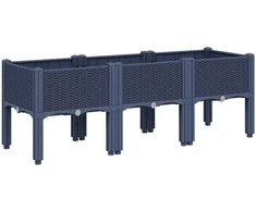 Sodo lovelis su kojomis, pilkos spalvos, 120x40x42cm, PP