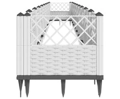 Sodo lovelis su kuoliukais, baltas, 363,5x43,5x43,5cm, PP