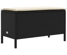 Sodo pakojis Juoda ir kreminė 80 x 38 x 45 cm PE ratanas
