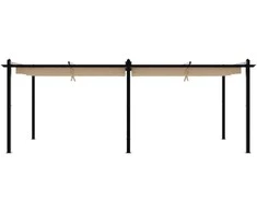Sodo pavėsinė su ištraukiamu stogu, taupe, 3x6m, aliuminis
