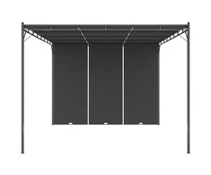 Sodo pavėsinė su šonine užuolaida, antracito spalvos, 4x3x2,25m