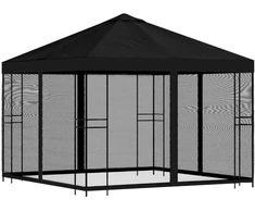 Sodo pavėsinė su šoninėmis sienelėmis 3 x 3 m Juoda