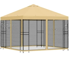Sodo pavėsinė su šoninėmis sienelėmis 3 x 3 m Kreminė