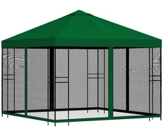 Sodo pavėsinė su šoninėmis sienelėmis 3 x 3 m Žalia