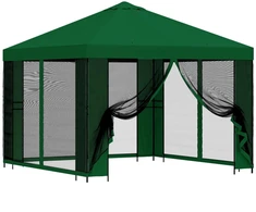 Sodo pavėsinė su šoninėmis sienelėmis 3 x 3 m Žalia