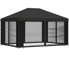 Sodo pavėsinė su šoninėmis sienelėmis 4 × 3 m Antracito