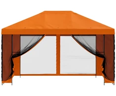 Sodo pavėsinė su šoninėmis sienelėmis 4 × 3 m Oranžinė