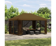 Sodo pavėsinė su šoninėmis sienelėmis 4 × 3 m Taupe