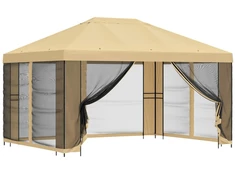 Sodo pavėsinė su šoninėmis sienelėmis 4 × 3 m Kreminė