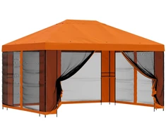 Sodo pavėsinė su šoninėmis sienelėmis 4 × 3 m Oranžinė