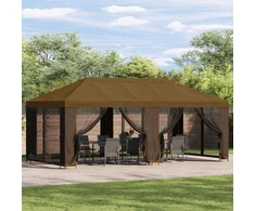 Sodo pavėsinė su šoninėmis sienelėmis 6 x 3 m Taupe