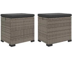 Sodo Pėdų Poilsis su Pagalvėle 2 pcs Pilka poliratanas
