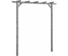 Sodo pergolė, pilkos spalvos, 200x40x205cm, impregnuota pušis