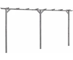 Sodo pergolė, pilkos spalvos, 400x40x205cm, impregnuota pušis