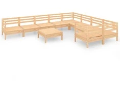 Lauko baldų komplektas Sodo poilsio baldų komplektas, 10 dalių, pušies masyvas