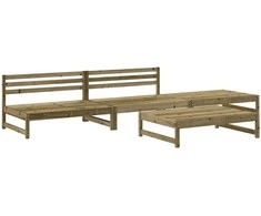 Lauko baldų komplektas Sodo poilsio baldų komplektas, 4 dalių, impregnuota pušis