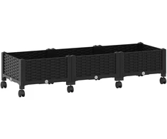 Sodo puodynė su ratukais Juoda 120 x 40 x 29 cm PP