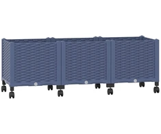 Sodo puodynė su ratukais Mėlyna Pilka 120 x 40 x 48 cm PP