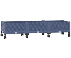 Sodo puodynė su ratukais Mėlyna Pilka 120 x 40 x 33 cm PP