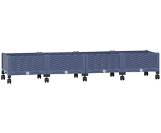 Sodo puodynė su ratukais Mėlyna Pilka 160 x 40 x 33 cm PP