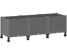 Sodo puodynė su ratukais Šviesiai pilka 120 x 40 x 48 cm PP