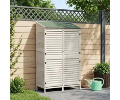 Sodo Sandėlys Balta 106 x 56 x 176,5 cm Kietasis pušinis medis