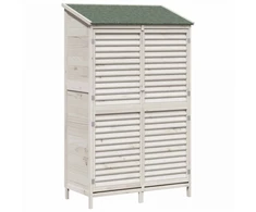 Sodo Sandėlys Balta 106 x 56 x 176,5 cm Kietasis pušinis medis