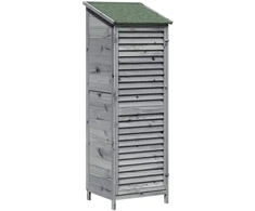 Sodo Sandėlys Pilka 59 x 56 x 176 cm Kietasis pušinis medis