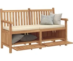 Sodo suolas su saugykla 150 x 60 x 90 cm Kieto teka medžio